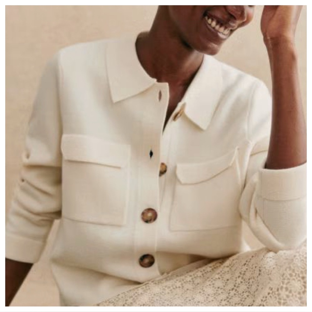 Sezane Betty Cardigan Écru. - Size XXL